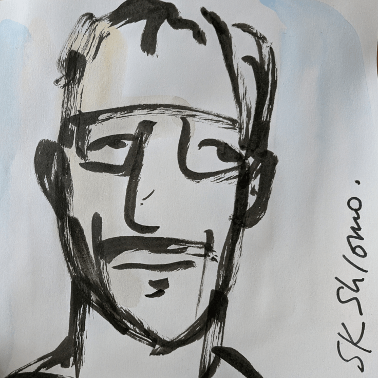 Live drawing of SK Shlomo by Lisa Gornick